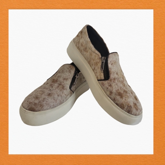 Myra Bag Shoes - MYRA Genuine Cowhide Sneakers Real Leather Zippers Size 38